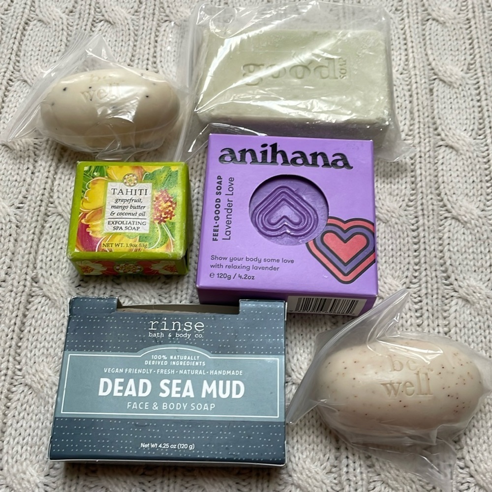 NWOT bar soap bundle. anihana, be well, good, tahiti, Lot of 6 bars.